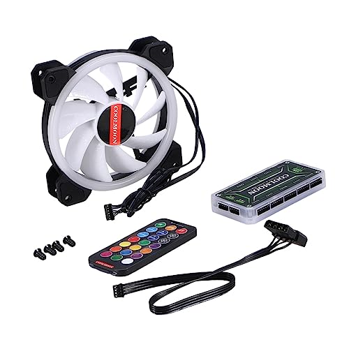 Ventilateur PC RGB à refroidissement silencieux Hemobllo avec patins en caoutchouc