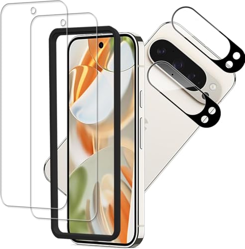 KPNS 対応 グーグル ピクセル 9 Pro ガラスフィルム【2+2枚セット】ガイド枠付き 日本素材製 強化ガラスGoogle Pixel 9 Pro ガラスフィルム カメラフィルム カバー pixel9 pro 保護フィルム