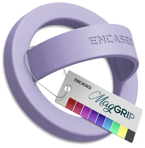 Encased Magnetic Phone Grip Holder (Compatible with MagSafe) Thin Silicone Finger Loop Ring for iPhone (Periwinkle)