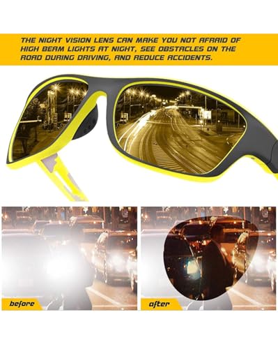 Image of Polarized Sports Sunglasses for Men & Women | UV400 Protection | Lightweight Driving, Fishing, Cycling, Running & Outdoor Sunglasses with TAC Lens