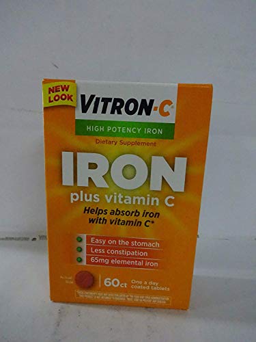 Vitron-C Vitron-C High Potency Iron Supplement Plus Vitamin C, 60 tabs (Pack of 3)