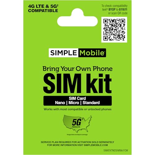 Simple Mobile Bring Your Own Phone Prepaid SIM Kit | 3-in-1 CDMA Sim Card