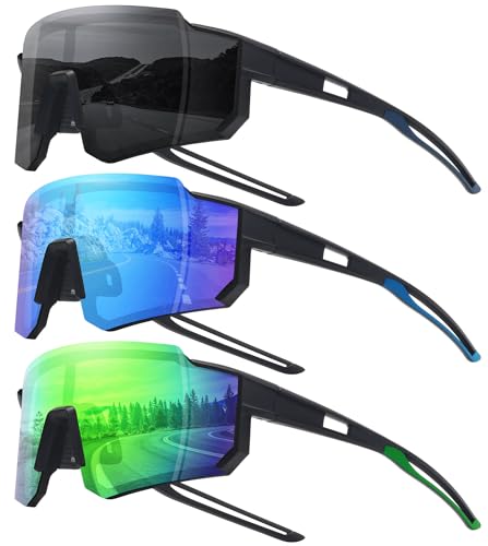 STORYCOAST Sports Running Sunglasses 3-Pack Polarized UV400 Protection