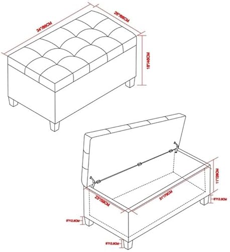 Miniatura 3 de SIMPLIHOME Harrison - Mesa auxiliar rectangular de transición de 34 pulgadas de ancho, otomana pequeña de almacenamiento en tela de lino gris
