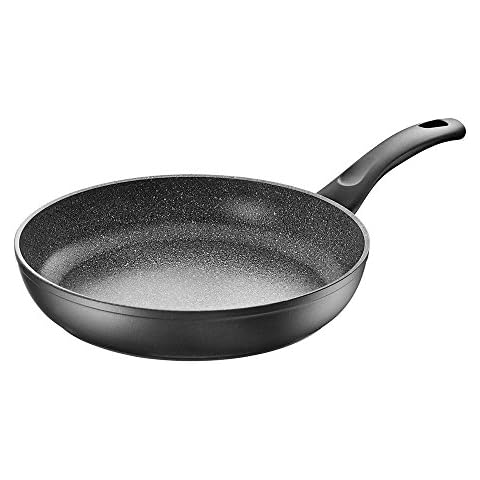 BALLARINI Bari Pan Aluminium with Granitium Non-Stick Coating Suitable for Induction Cookers Temperature Control Made in Italy, Aluminium, Grey, 28 cm Cover