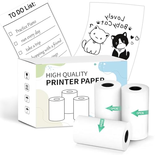 Image of Self-Adhesive Thermal Label Roll,57mmx2.8m Mini Printer Papers | Sticker Paper Thermal Printing Labels Compatible with D20, D21, S1 Mini Label Printers, 3 Rolls