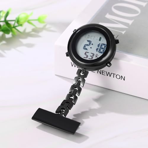 Image of Lancardo Pin on Electronic Watch: HD Digital Display Multi-Function Day Calendar Alarm Stopwatch for Nurses Doctors Hikers Chefs Climbers