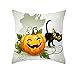 WESDOO Housse Assise Salon de Jardin Cousin Coussin Couvre 18x18 Cauchemar Avant noël Couverture Citrouille décorations Continental taies d'oreiller 45x45,25