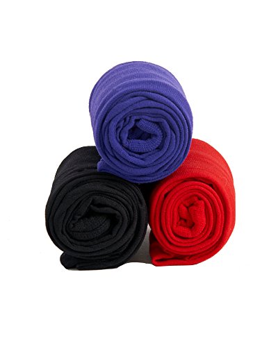 Mallary Girls Microfiber Tights 3-Pack Purple, Red, Black 2 to 44