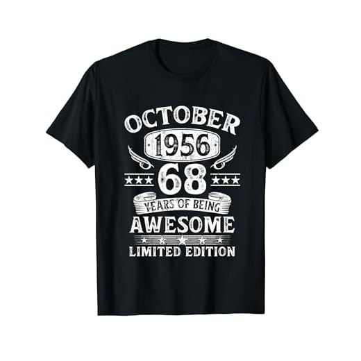 Regalo 68 Años Cumpleaños Hombre Original Octubre 1956 Camiseta