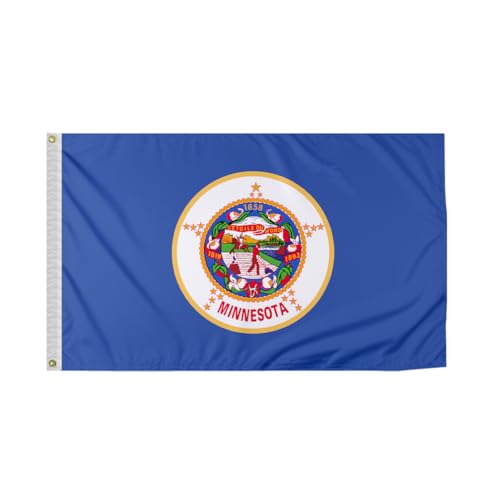 Promopatriot Minnesota State 3ft x 5ft Printed Polyester Flag - Gopher State Banner for Outdoor or Indoor use