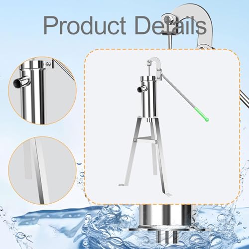 Pompe à eau manuelle pour puits robuste en inox portable et facile à utiliser