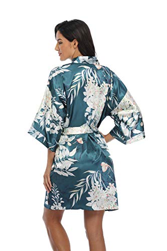 Image of Women's Pure Short Silky Robes Bridesmaid Bride Party Satin Robes Sleepwear