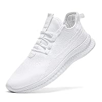 EGMPDA Schuhe Herren Sneaker Laufschuhe Turnschuhe Sportschuhe Herren Laufschuhe Outdoor Fitness Gym Schuhe Herren Sneaker weiß 47