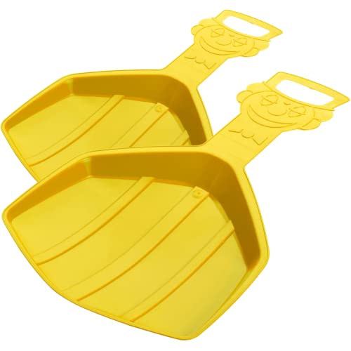 Juego de 2 toboganes con mango, asiento ancho, diseño de un payaso alegre, para niños (2 amarillas) Cover