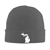 Gorro De Punto Mapa del Estado De Love Michigan Beanie Hat Elástico Gorro De Invierno Unisex Skull Cap para Running Senderismo Trabajo