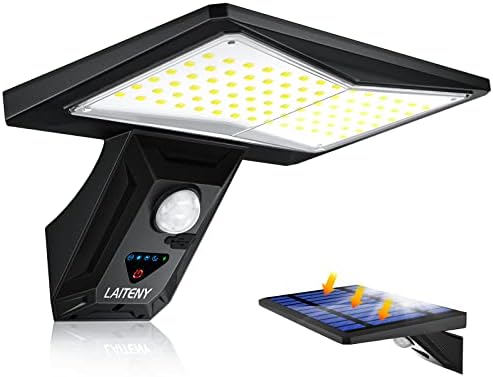 Solar Motion Light Outdoor Garden - 87 LED Solar Security Lights with Motion Sensor IP65 Waterproof 3 Lighting Modes Solar Powered & USB Charging Solar Flood Wall Lights for Garden Fence Door