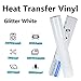 guangyintong Glitter White Heat Transfer Vinyl HTV Rolls, 12