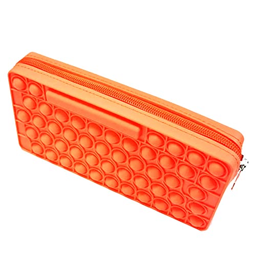 LEEFISH Pencil Case Sensory Pop Fidget Toy Silicone Pen Holder Box Make Up Storage Push Bubble Pop Stationery Travel Bags Stress Anxiety Relief Tools for Kids,C Cover