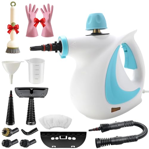 Aquanevo Pro Nettoyeur Vapeur, Aquanevo Nettoyeur Vaporisateur a Main, 9-en-1, 2,6 à 3,2 bars avec 13 Accessoires, Steam Cleaner Avec Buse Vapeur Orientable pour...