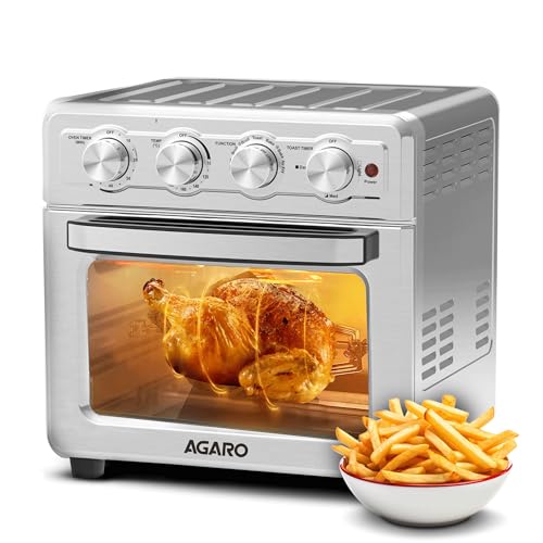 AGARO Regal Air Fryer For Home, 23L, Family, Rotisserie Convection Oven, 1800W Electric Oven, 7 Presets Programs, Stainless Steel, Bake, Roast, Toast and Reheat, Silver. view 1