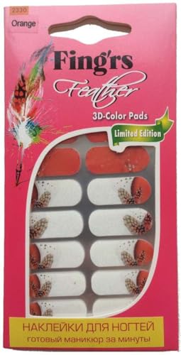 Fing' rs - Pads colorati per unghie serie Feather, confezione da 1 (1 X 16 pezzi)