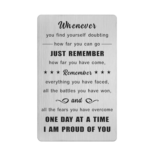 Richesele Sobriety Gifts Sober Card - AA Recovery Gift for Women Men - Alcoholics Anonymous Addiction Recovery Engraved Wallet Cards Token