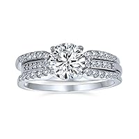 Algopix Similar Product 20 - 3CT Round Solitaire AAA CZ Pave