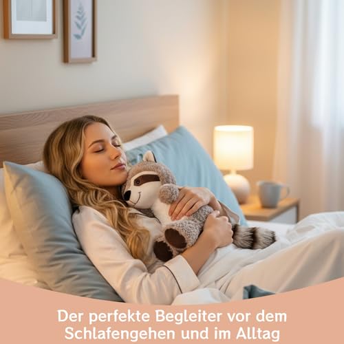 PDirat Waschbär Kuscheltier, 25cm Flauschiges Plüschtier Für Entspannung Und Wohlbefinden, Ideal Für Kuschelmomente Und Dekorative Zwecke, Weiches Waschbär Kuscheltier