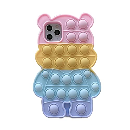 Samsung Galaxy A12 Case,Cute Bear POP its Phone Case Cover Fidget Toys for Girl Woman