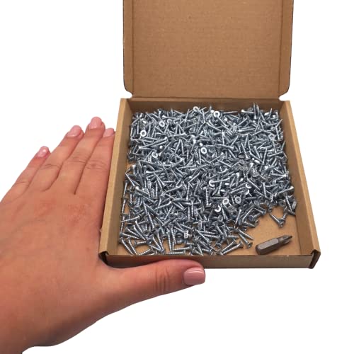 SKIR'CO (Pack of 1000 pcs) Zinc Plated Steel 2.5 x 12 mm Silver Wood Screws, Pozidriv Countersunk Head, Chipboard Screws - Image 4