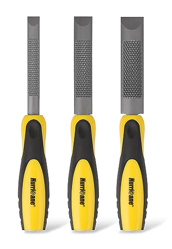 HURRICANE 3-Piece Combination Wood Chisel & Rasp File Set, Coarse Rasp Chisel, With Metal Striking End Cap, Includes: 1/2', '3/4', '1' Inch Width