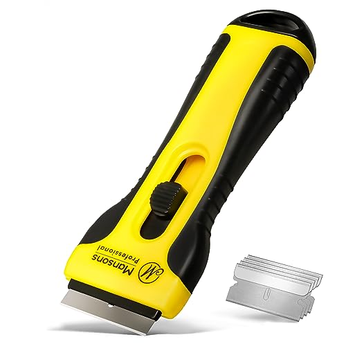 Mansons Rasqueta vitroceramica con 5 Piezas Cuchillas Acero - Rascador de Vidrio y vitrocerámica -...