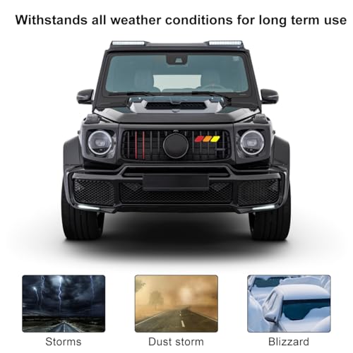 Image of Car Grille Decor Badge, Tri-Color Front Grille Decoration Label Emblem, Creative Badge Decal Auto Bumper Trim Compatible with Tacoma 4Runner, Exterior Car Accessories (Style D)