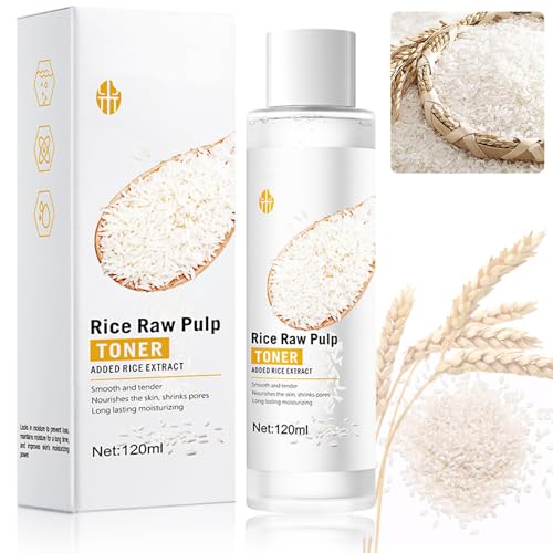 Rice Toner for Face Korean Skincare, Rice Water, Natural Rice Face Hydrating Toner, Pure Smoothing Vegetable Glycerin for Skin, Hydrating&Moisturizing, Promote Pore Minimizer&Exfoliating(Rice)