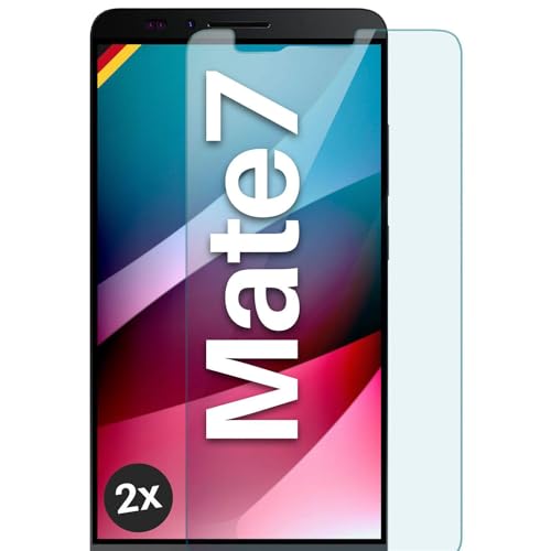 moex Cristal Templado Transparente Compatible con Huawei Ascend Mate 7, película Protectora de Pantalla inastillable, blindada, 2 Piezas