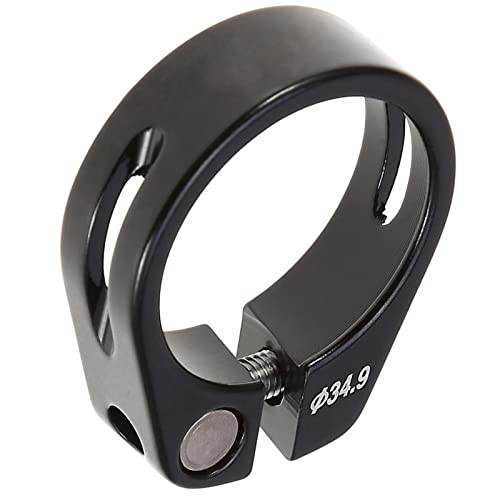 34.9mm Bicycle Post Clamp Smooth Lightweight Fit for 30.4/30.8/31.6mm Seatpost Aluminum Frame Bikes (34.9mm black)