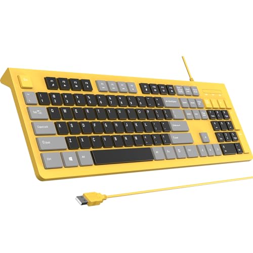 COLIKES Wired Keyboard, Ultra-Thin USB Wired Computer...