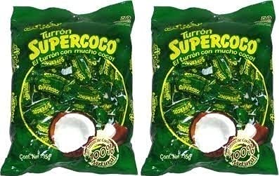 Bonbons en noix de coco supercoco super turron 2 boîtes de 50 pour grands formats familiaux