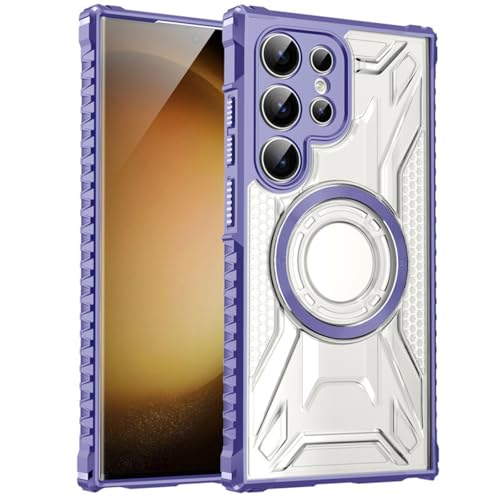 for Galaxy S24 Ultra �p �P�[�X MagSafe�Ή� �N���A �\�t�gTPU+PC�o�b�N�v���[�g 2 in 1�J�o�[ ���������� �ϏՌ� ������� ���C�����X�[�d�Ή� �T���X�� �M�����N�V�[ S24 Ultra �X�}�z�P�[�X �}�O�Z�[�t��