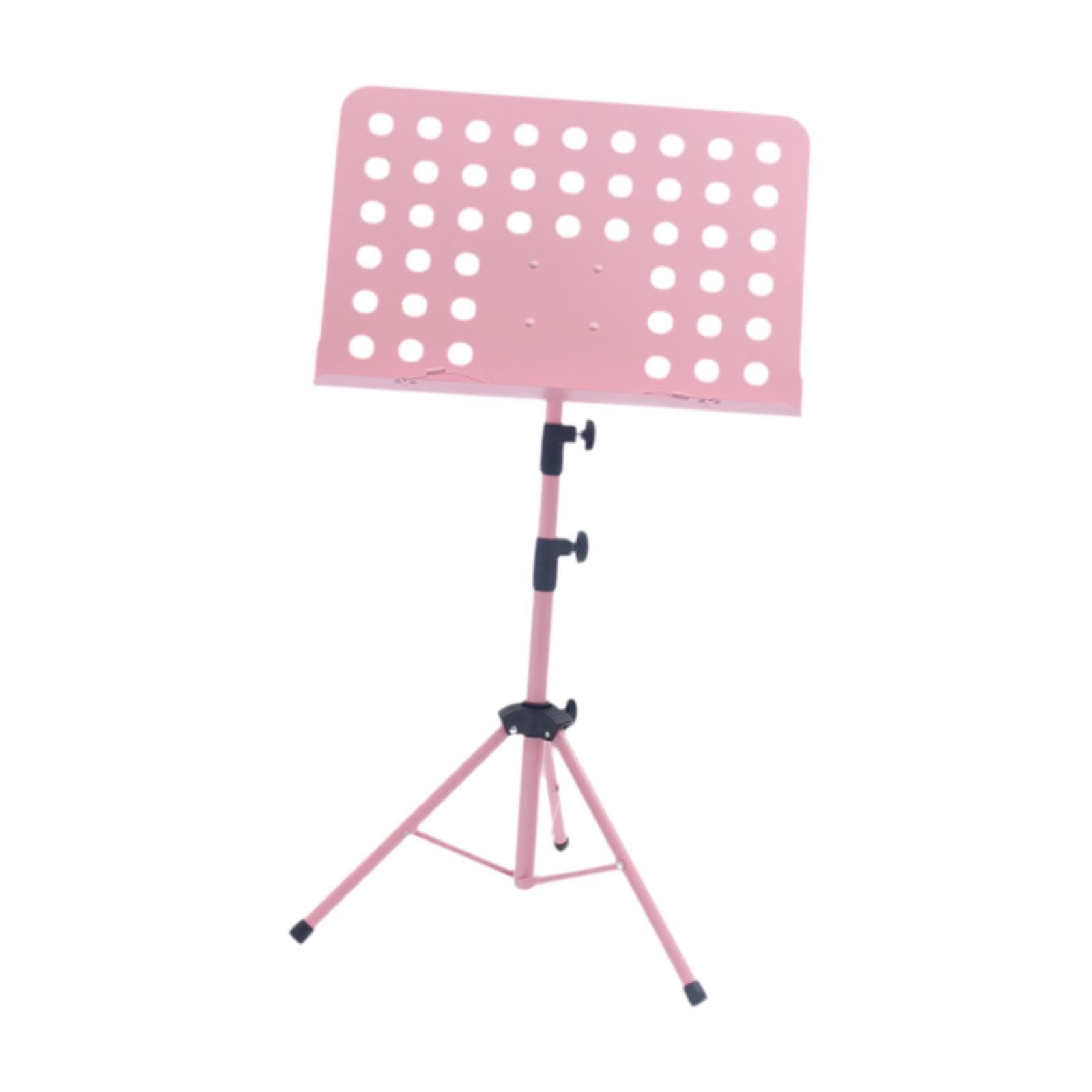 Atril para Partituras, Plegable, de Altura Regulable para Saxofonistas Y Músicos, Rosa