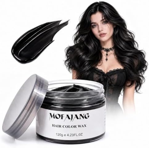 Temporary Black Hair Color Wax, Washable Temporary Hair Dye for Kids Adults