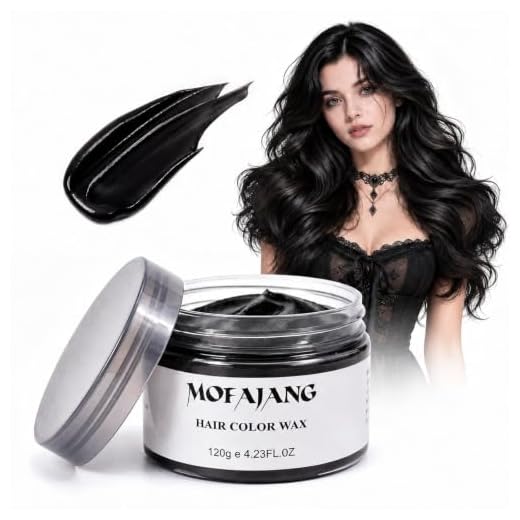 Temporary Hair Color Wax 4.23 oz-Instant Hairstyle Cream Hair Pomades Hairstyle Wax for Party Cosplay Easy Cleaning (black)