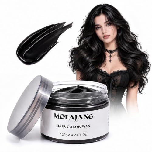 Temporary Black Hair Color Wax, Washable Temporary Hair Dye for Kids Adults