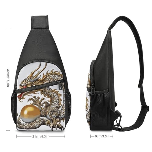 Bolso Sling para Hombre y Mujer con Diseño Dragón Chino miniatura 2