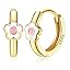 18K Gold Plated Earrings - Pink Stamen