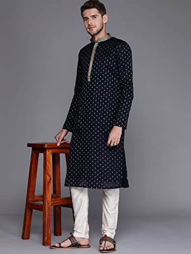 Image of Manyavar Men's Solid Full Sleeves Kurta Set (2pcs)