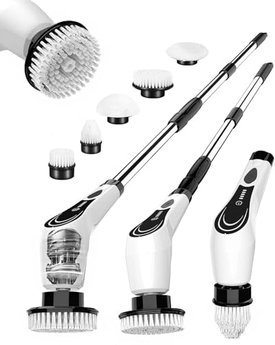 Electric Spin Scrubber, Shower Scrubber with 8 Brush Heads with