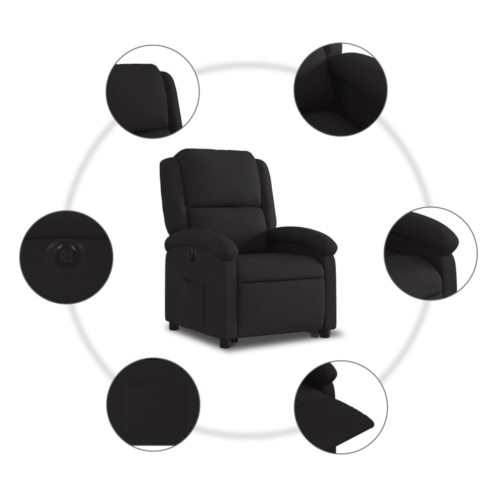 LAPOOH Fotelik elektryczny z czarnej tkaniny podnoszone fotel, fotele kinowe, fotele Salon, Fotel Tantra, Fotel telewizyjny, Fotel do karmienia piersią - 3204190