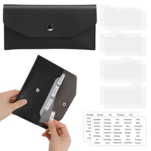 Budget Planner Budget Binder, Budget Planner Geldumschläge, Budgetplaner mit Bargeldumschlägen Budgetmappe Budgetbinder Geldbörse PU-Leder mit Laschenaufklebern und Trennwänden (11 Stück)